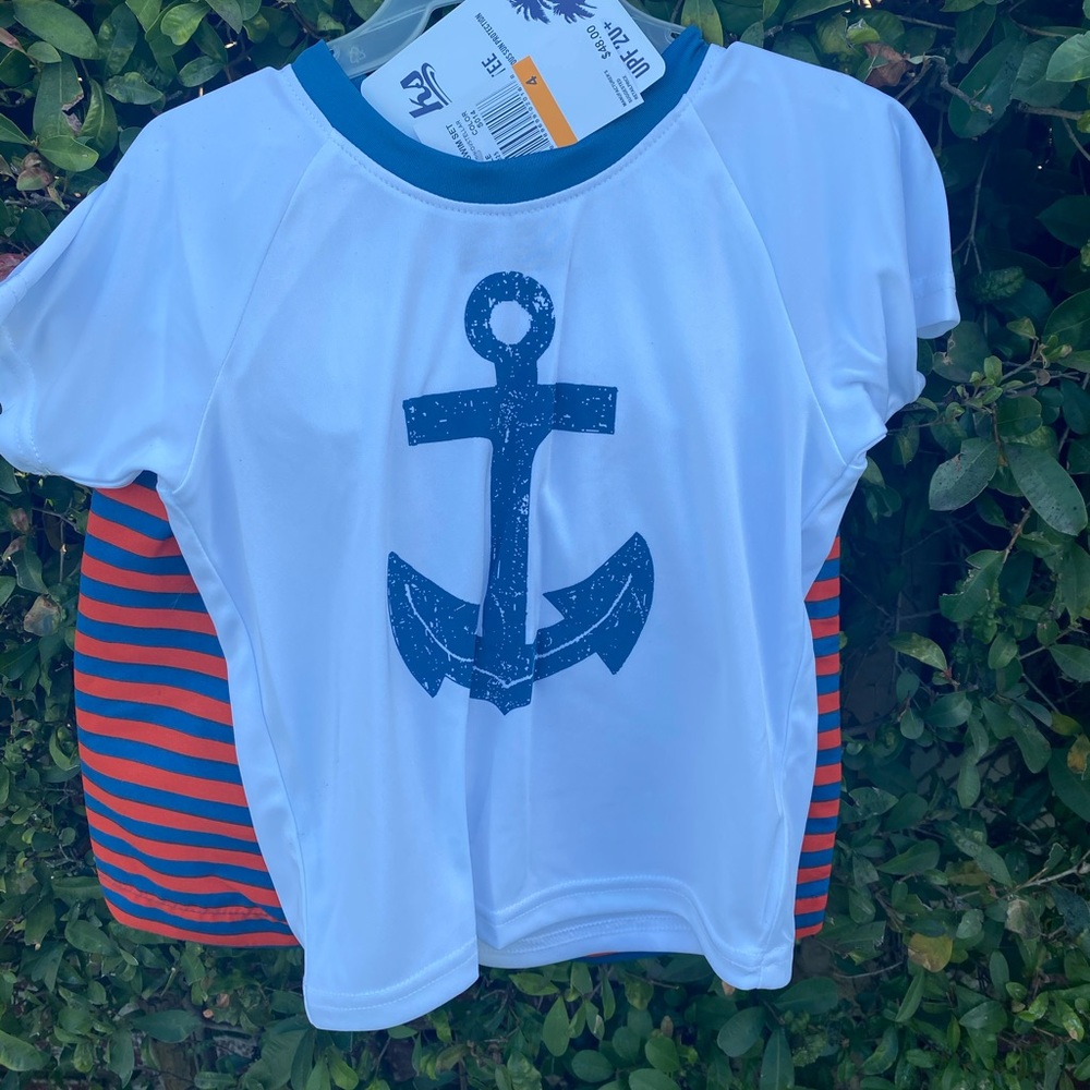 NWT Surf and Swim Co. boys swim set red/blue/white - Picture 2 of 8